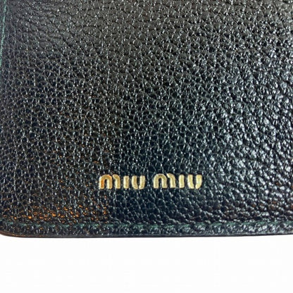 Miu Miu Miu 5Ml014 Black Ribbon Tri-Fold Wallet
