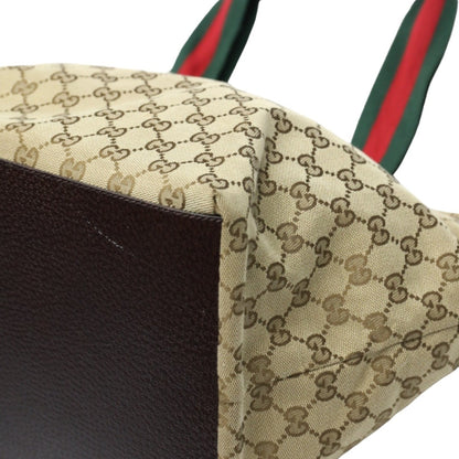 Gucci Tote Bag Handbag Gg Canvas 131230 Beige