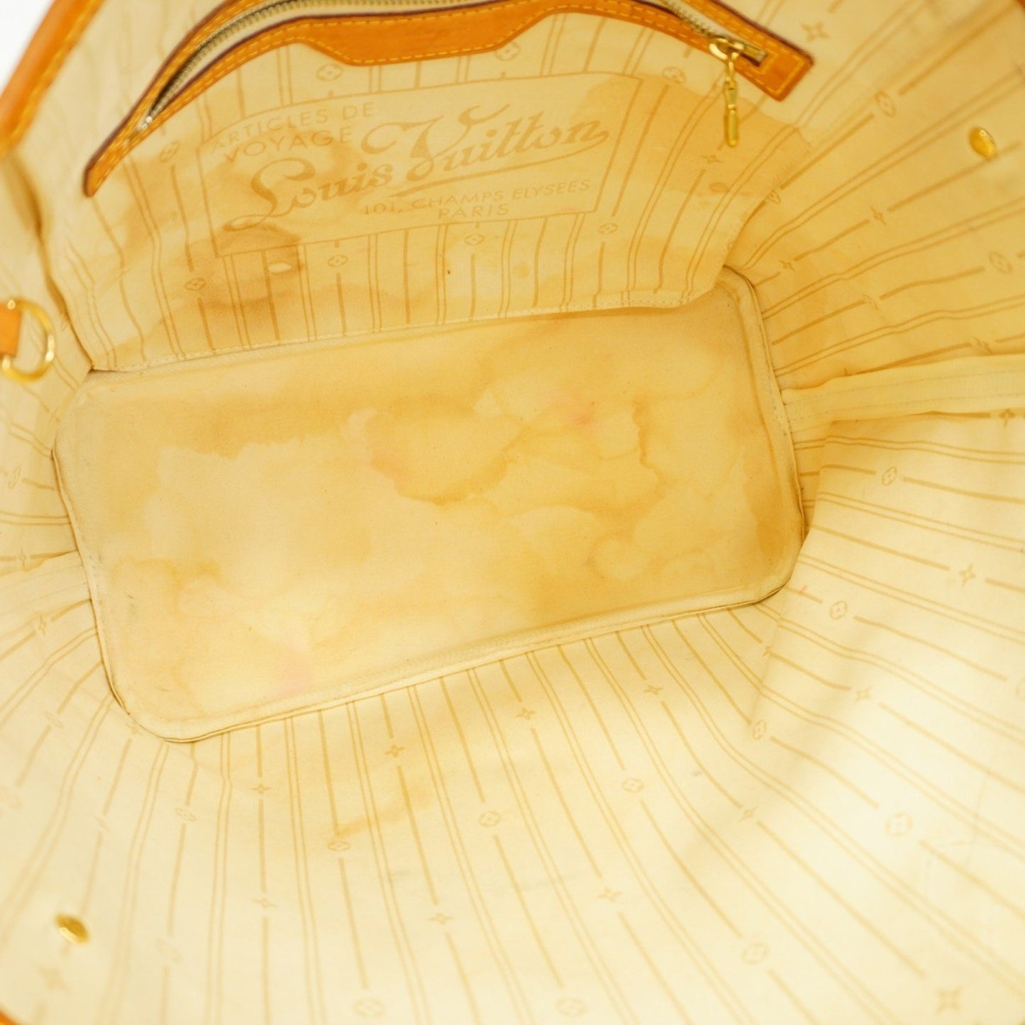 Louis Vuitton Damier Azur Neverfull Mm Tote Bag N51107 White