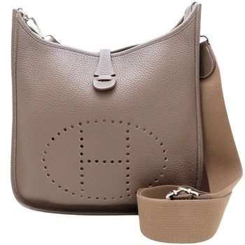 Hermes Evelyn 3 Pm Shoulder Bag In Taurillon Clemence Etoupe Leather