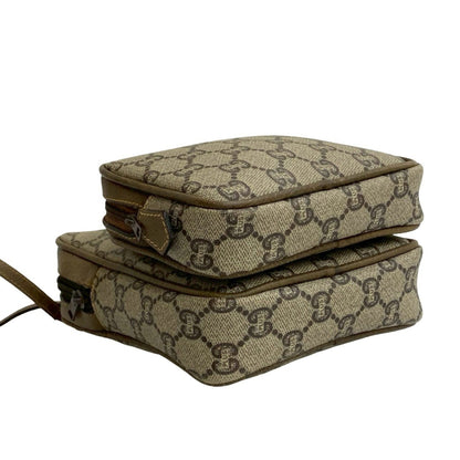 Gucci Old Gucci Vintage Plus Logo Leather Mini Shoulder Bag Pochette Brown 21335