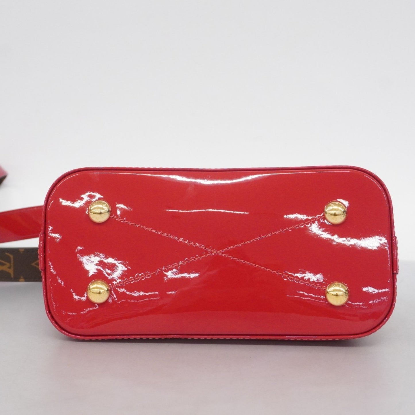 Louis Vuitton Vernis Monogram Alma Bb Handbag M52498 Scarlet 2-Way Bag