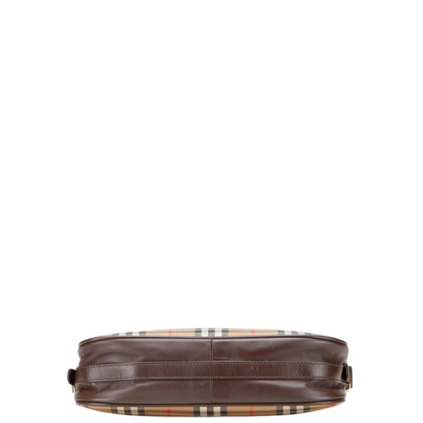 Burberry Nova Check Shadow Horse One-Shoulder Bag In Beige Multicolor Canvas