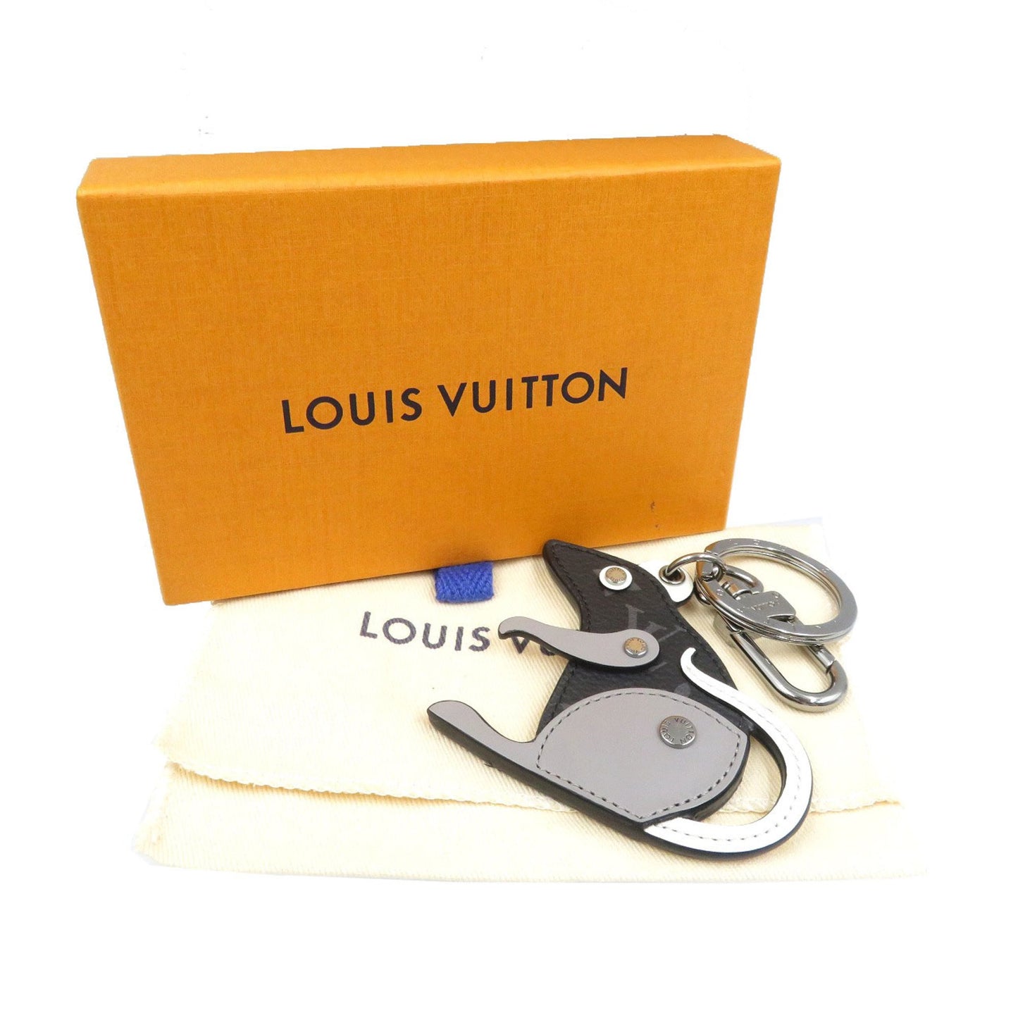 Louis Vuitton M68835 Porte Cle Lv Rat Monogram Eclipse Metal Black Grey Keychain Bag Charm