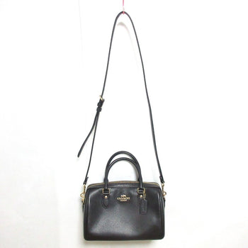 Coach Lowan Satchel Leather 2Way Handbag Shoulder Bag Cv962 Black
