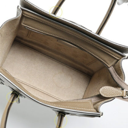 Celine Luggage Nano 189243Dru.09So 168243Dru.09So Drummed Calfskin Suri (Greige) S-157230