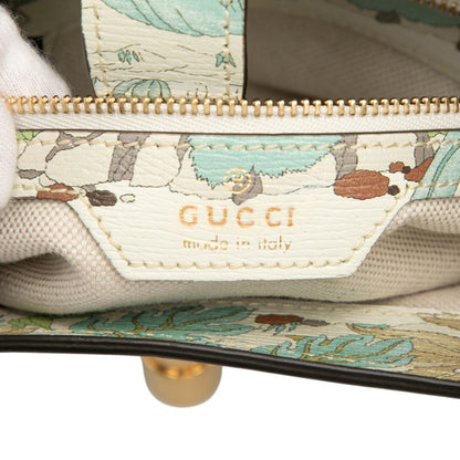 Gucci Jackie 1961 Tiger Motif Handbag/Shoulder Bag 636709 White/Multicolor Leather