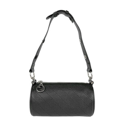 Gucci Shoulder Bag Leather Black Silver