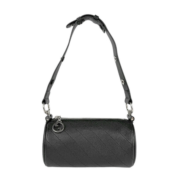 Gucci Shoulder Bag Leather Black Silver