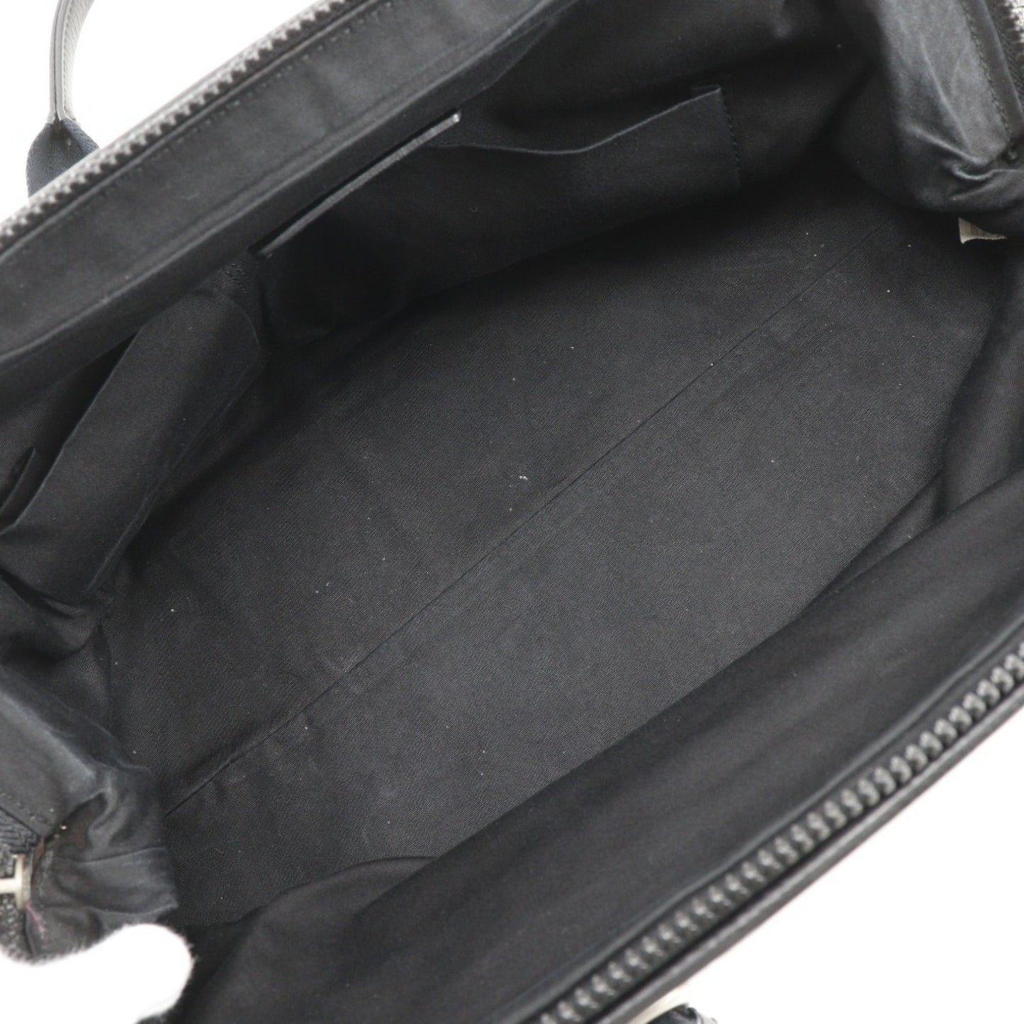 Bottega Veneta Tote Bag Canvas X Leather Gray/Black A5 Double