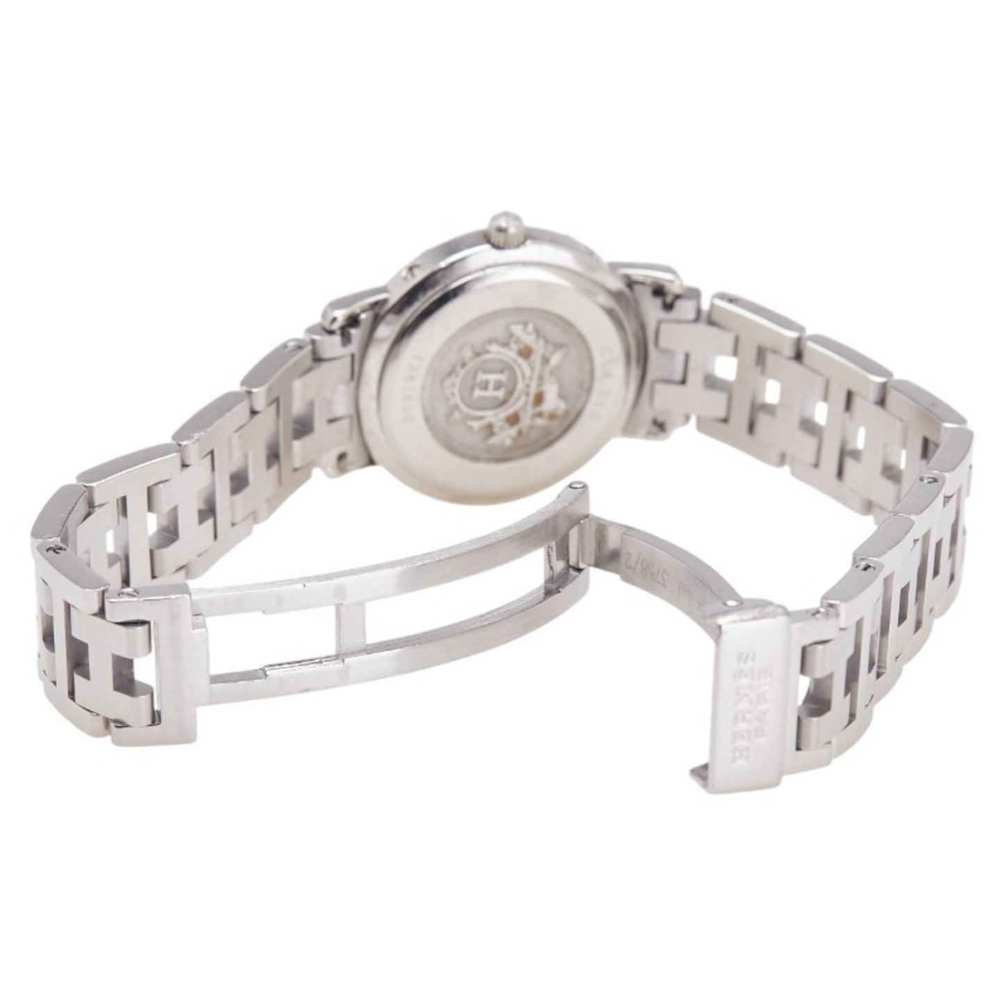 Herms Clipper Watch Cl4.210 Quartz Navy Dial Stainless Steel