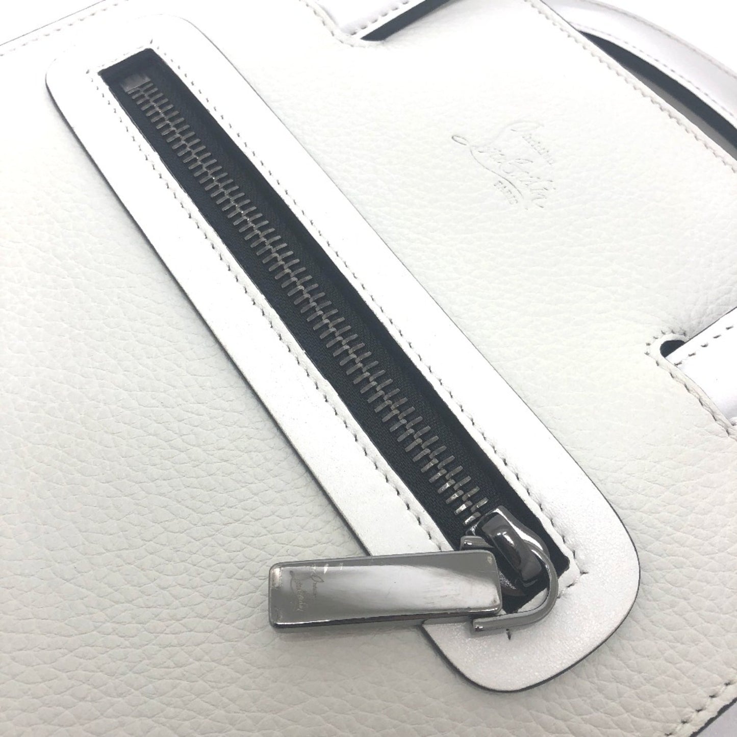 Christian Louboutin Emblem Trick Truck Bag 2Way Clutch Bag Tote Bag White Red