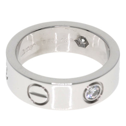 Cartier Love Ring Half Diamond #48 18K White Gold
