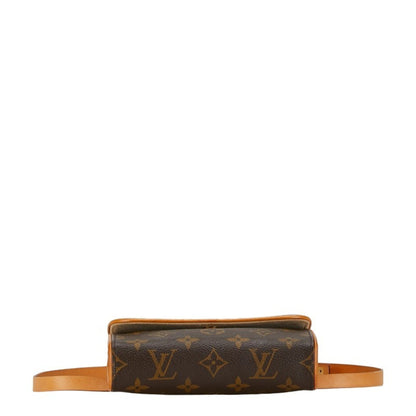 Louis Vuitton Monogram Pochette Florentine Body Bag Waist M51855 Brown Pvc Leather
