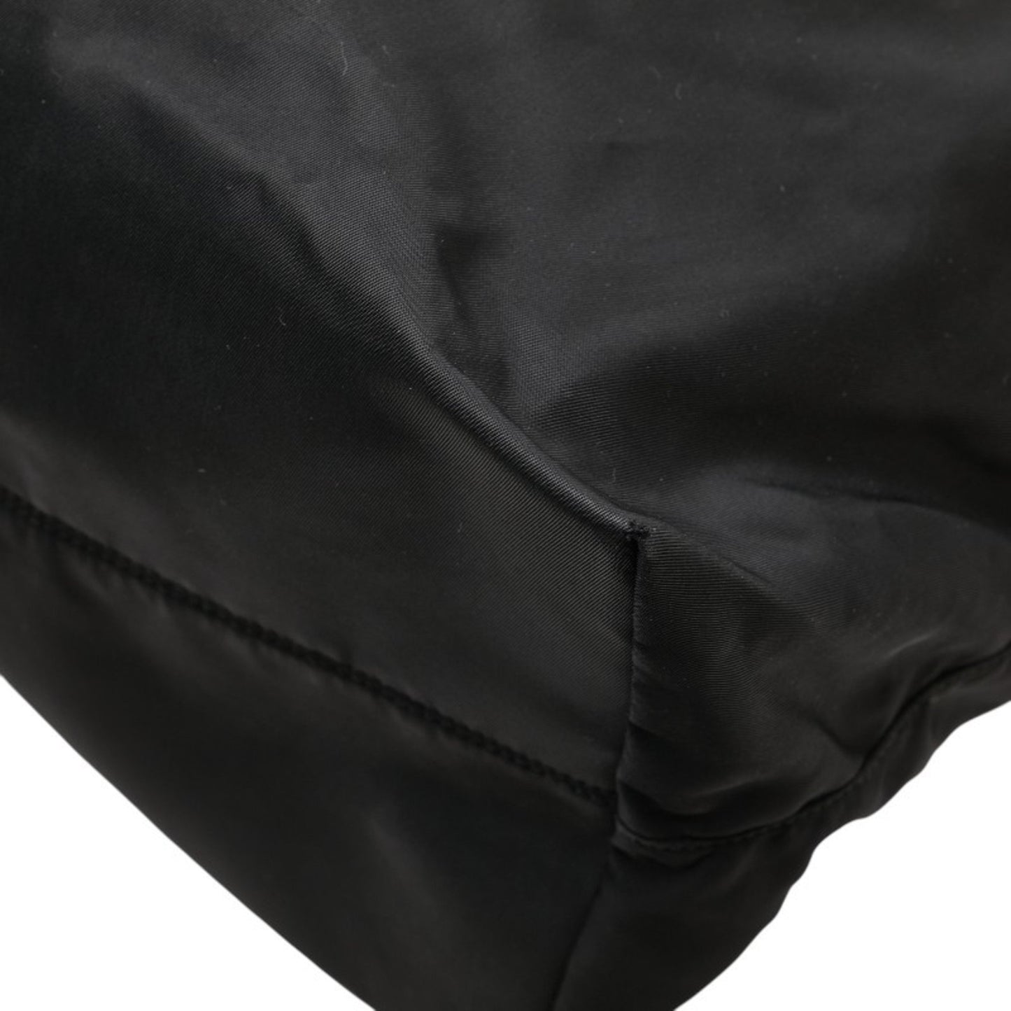 Prada Skull Stud Handbag Tote Bag Black Nylon Leather