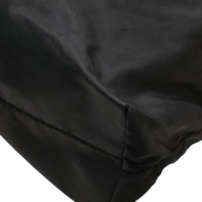 Prada Skull Stud Handbag Tote Bag Black Nylon Leather