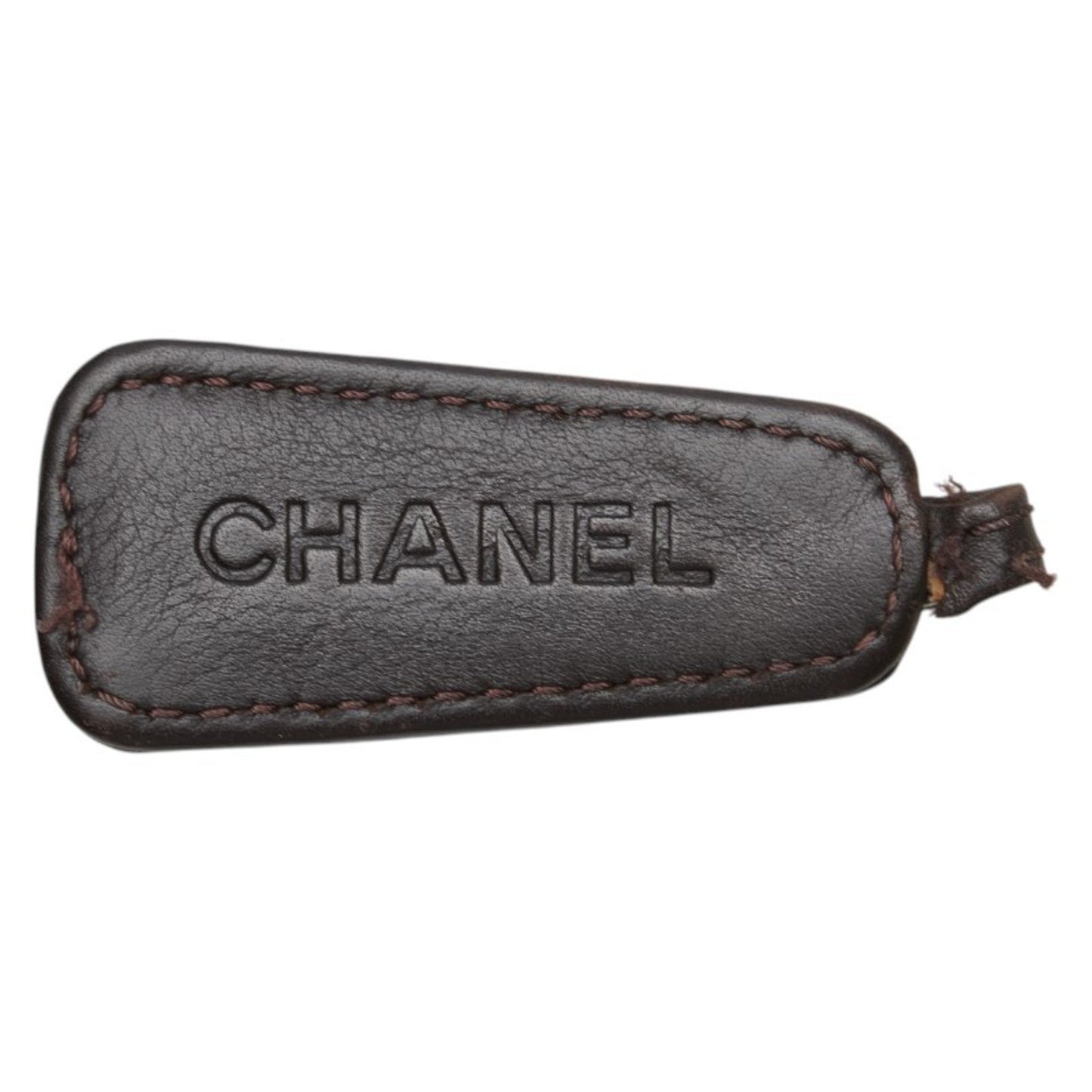 Chanel Coco Mark Tote Bag Handbag Brown Lambskin