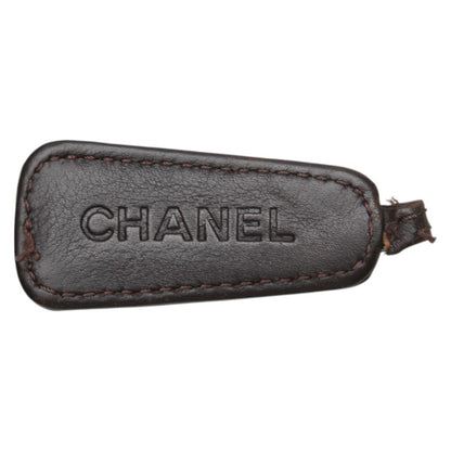 Chanel Coco Mark Tote Bag Handbag Brown Lambskin