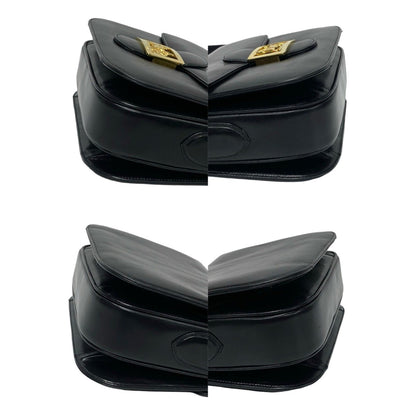 Celine Logo Horse-Drawn Carriage Hardware Calfskin Leather Mini Shoulder Bag/Pochette/Sacoche Black