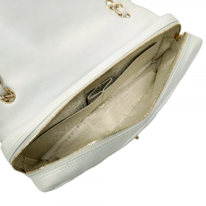 Chanel Shoulder Bag Matelasse W Chain Lambskin Blue Champagne