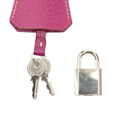 Prada Triangle Logo Plate Handbag Pink Leather