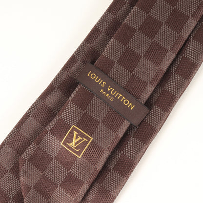 Louis Vuitton Damier Silk Cravate Brown Tie For Men