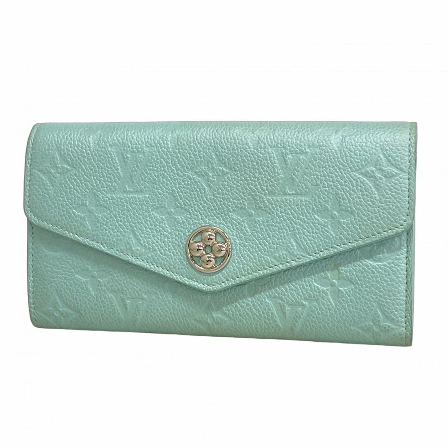 Louis Vuitton Monogram Empreinte Portefeuille Sarah Long Wallet M82174 Light Blue