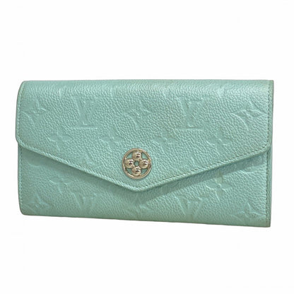 Louis Vuitton Monogram Empreinte Portefeuille Sarah Long Wallet M82174 Light Blue