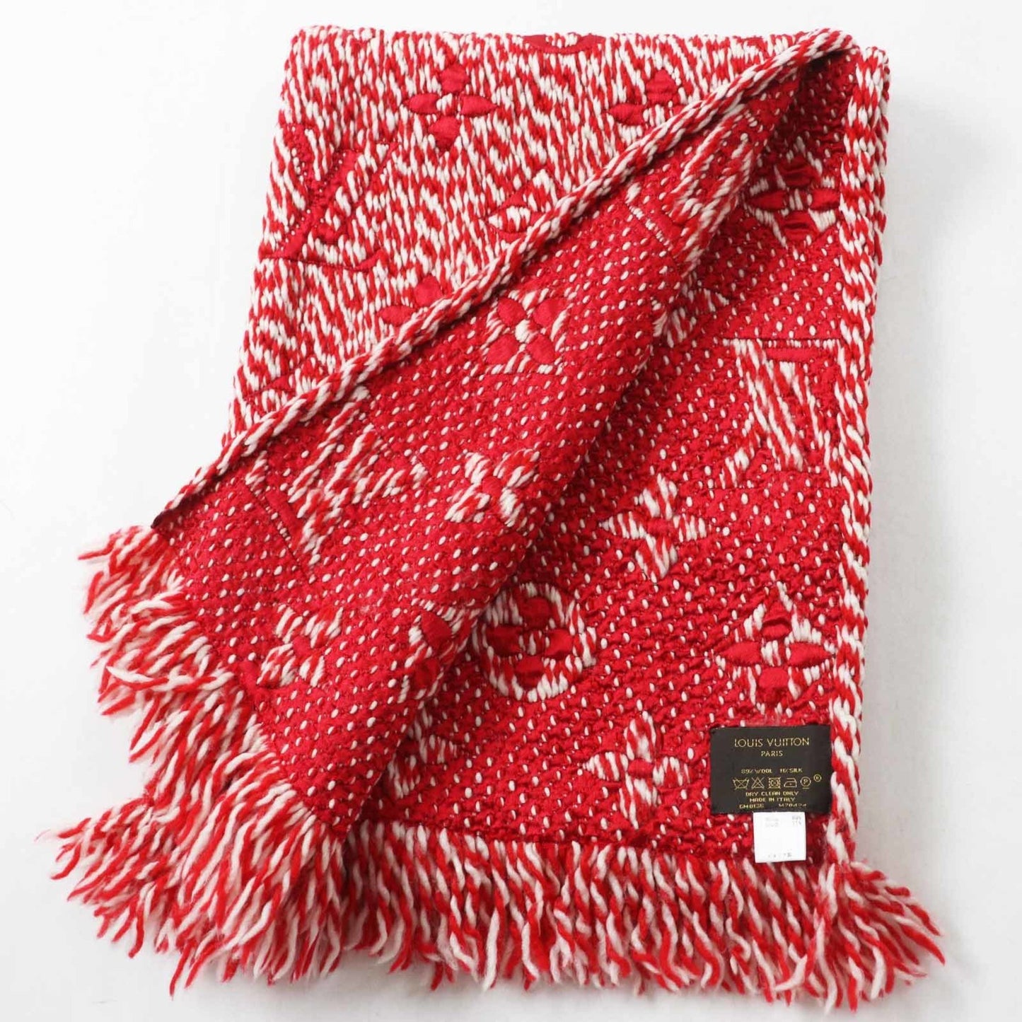 Louis Vuitton M70424 Echarpe Logomania Mix Wool And Silk Knit Scarf With Fringe