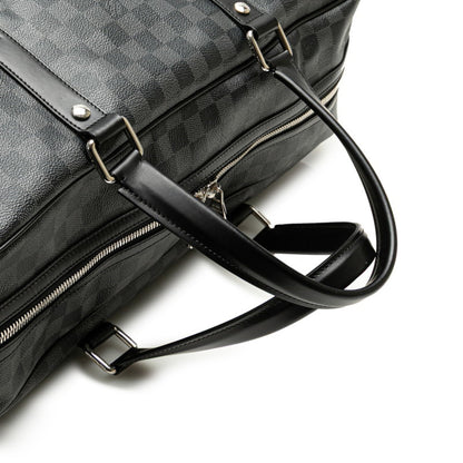 Louis Vuitton Damier Graphite Sac Voyage White Handle Boston/Shoulder Bag