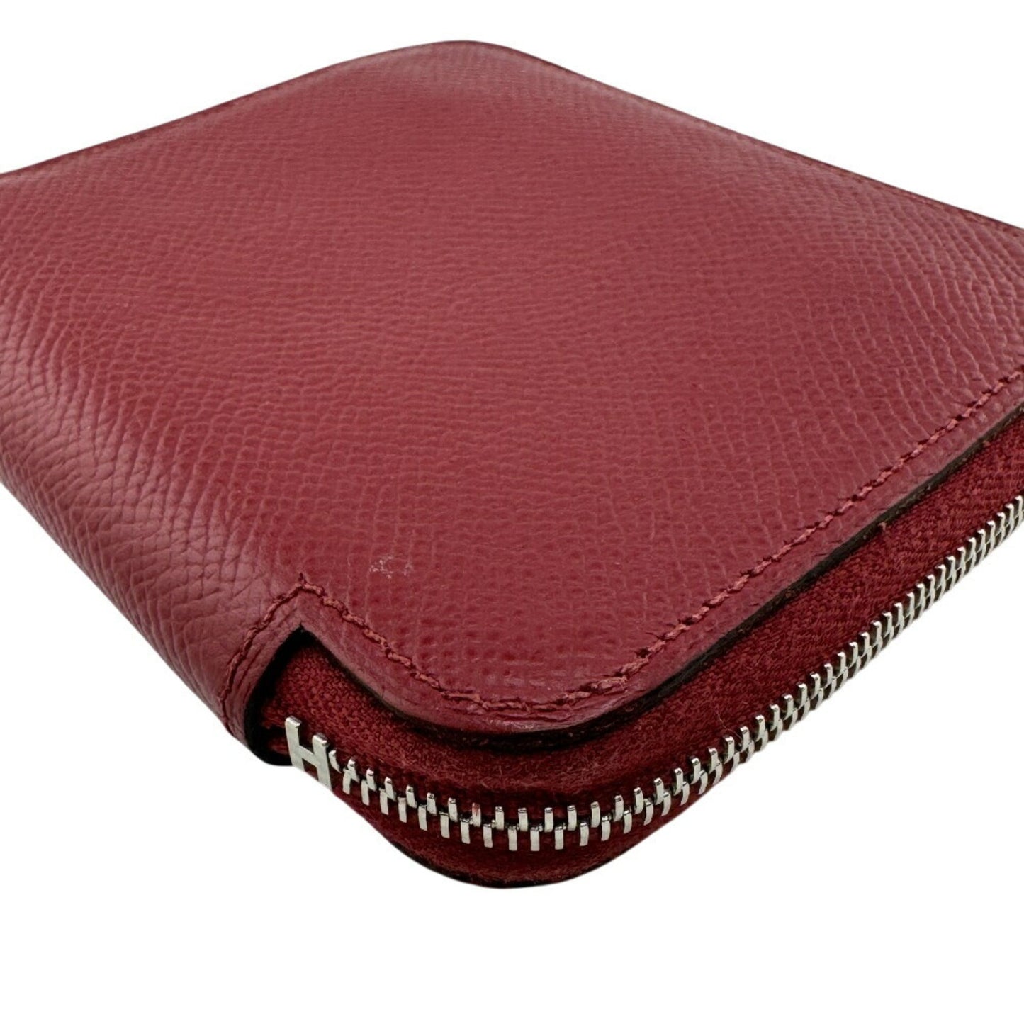 Hermes Azap Silkin Compact Coin Case Wallet Red