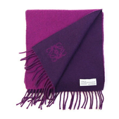 Loewe Anagram Scarf Purple Wool Angora Two-Tone Stole