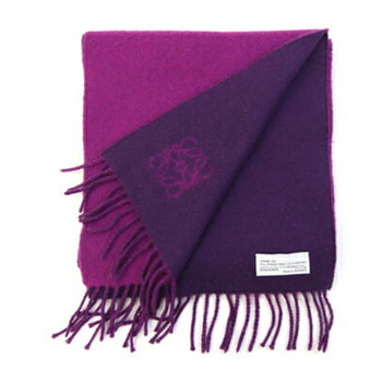 Loewe Anagram Scarf Purple Wool Angora Two-Tone Stole