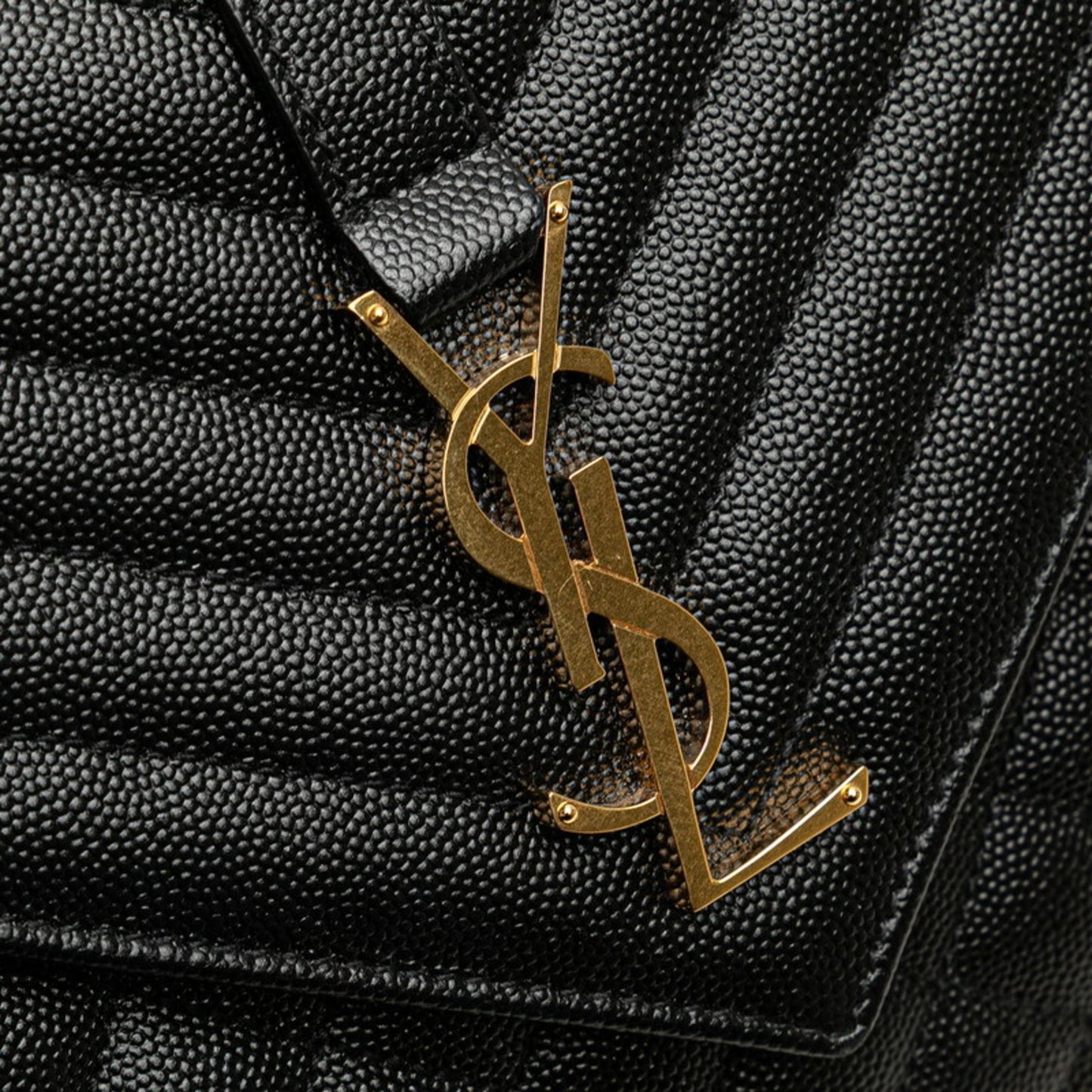 Saint Laurent Ysl Logo Envelope Medium Shoulder Bag In Black