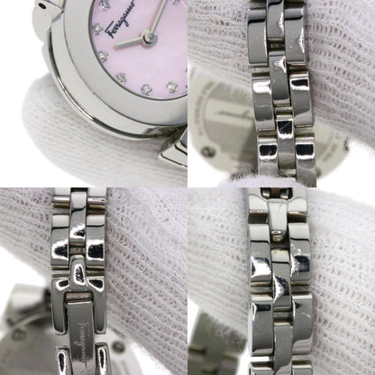Salvatore Ferragamo Gancini 12P Diamond Watch Stainless Steel Ss