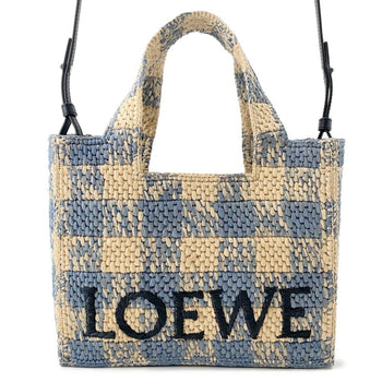 Loewe Font Tote Small Raffia Handbag Alf1B59X16 Loewe 2-Way Shoulder Bag