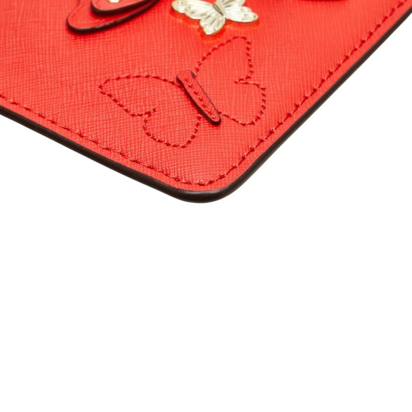 Michael Kors Butterfly Motif Clutch Bag/Second Bag Red Leather