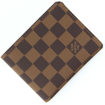 Louis Vuitton Bi-Fold Wallet Damier Portefeuille Slender N61208 Folding Compact