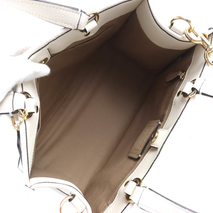 Coach 24Aw Co976 Logo Dempsey 2-Way Leather Tote Bag/Shoulder Bag In Chalk Ivory