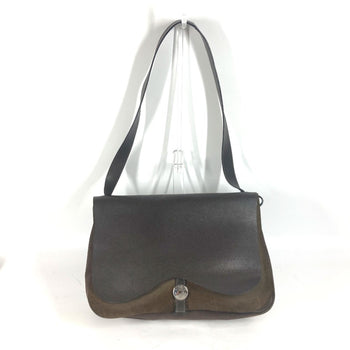 Hermes Sac Colorado Gm Flap Bag Shoulder Canvas Leather