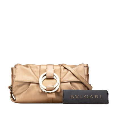 Bvlgari Chandra Crossbody Shoulder Bag In Gold Leather