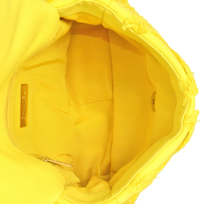 Chanel 19 Matelasse Chain Shoulder Bag No. 30 Canvas Leather Yellow