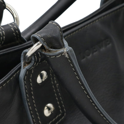 Loewe Anagram Handbag Leather Suede Black