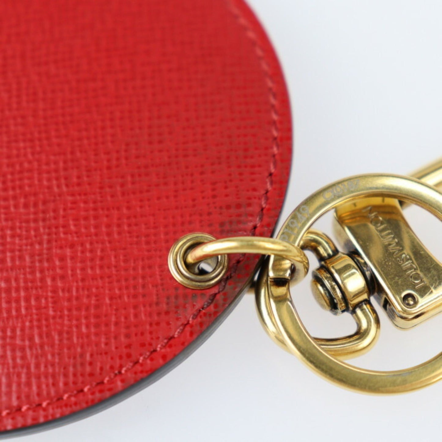 Louis Vuitton Louis Vuitton Portocre Illustre Keychain Mp1949 Monogram Canvas Leather Brown Red
