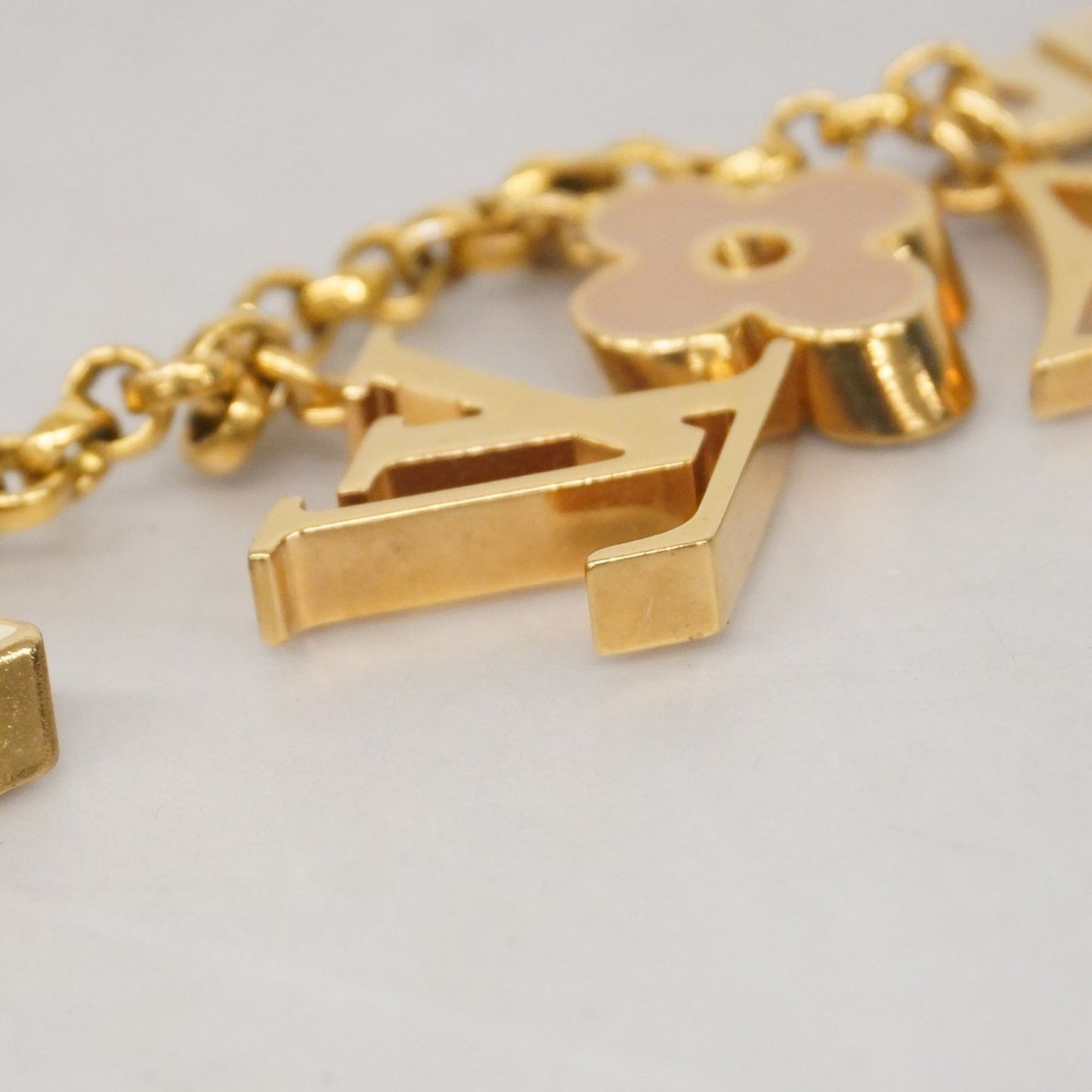 Louis Vuitton Fleur De Monogram Keychain M65111 Gold