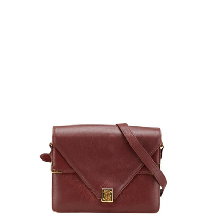 Cartier Must Line Crossbody Shoulder Bag Wine Red Bordeaux Leather