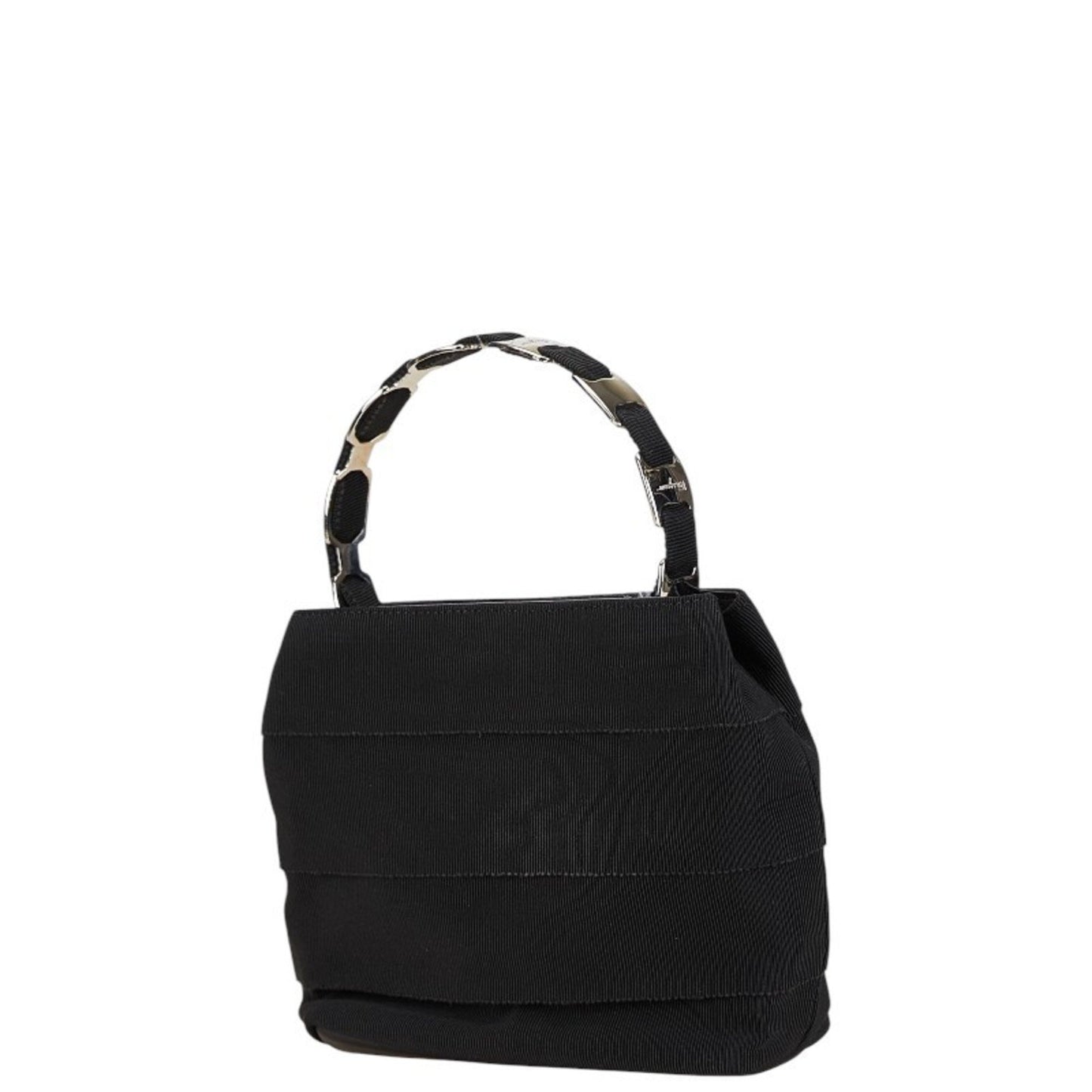 Salvatore Ferragamo Vara Handbag Shoulder Bag Black Canvas Leather