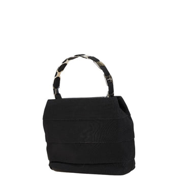 Salvatore Ferragamo Vara Handbag Shoulder Bag Black Canvas Leather