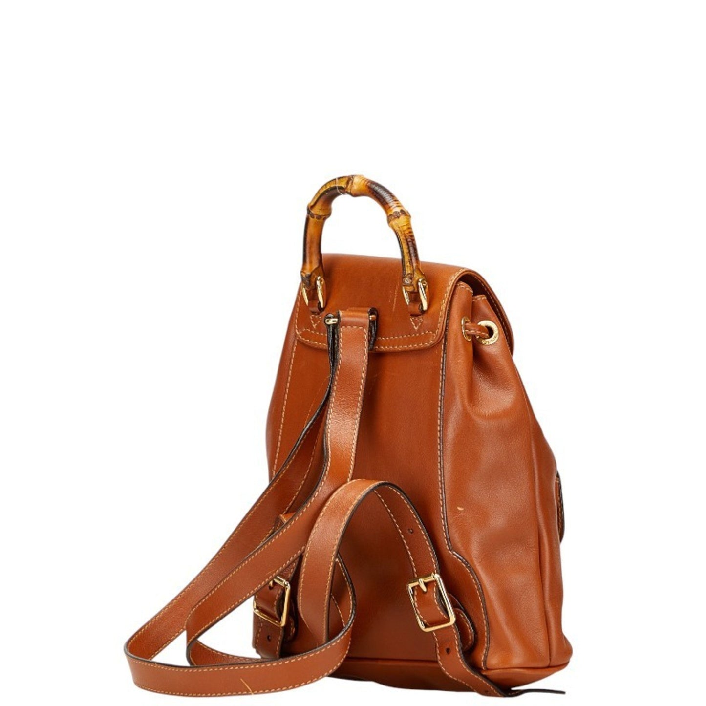 Gucci Bamboo Backpack 003 1998 0030 Brown Leather