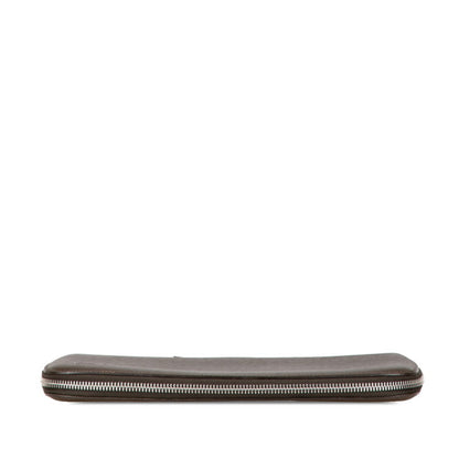 Louis Vuitton Taiga Organizer Atoll Long Wallet Round Travel Case M30658 Grisli Brown Leather Pvc